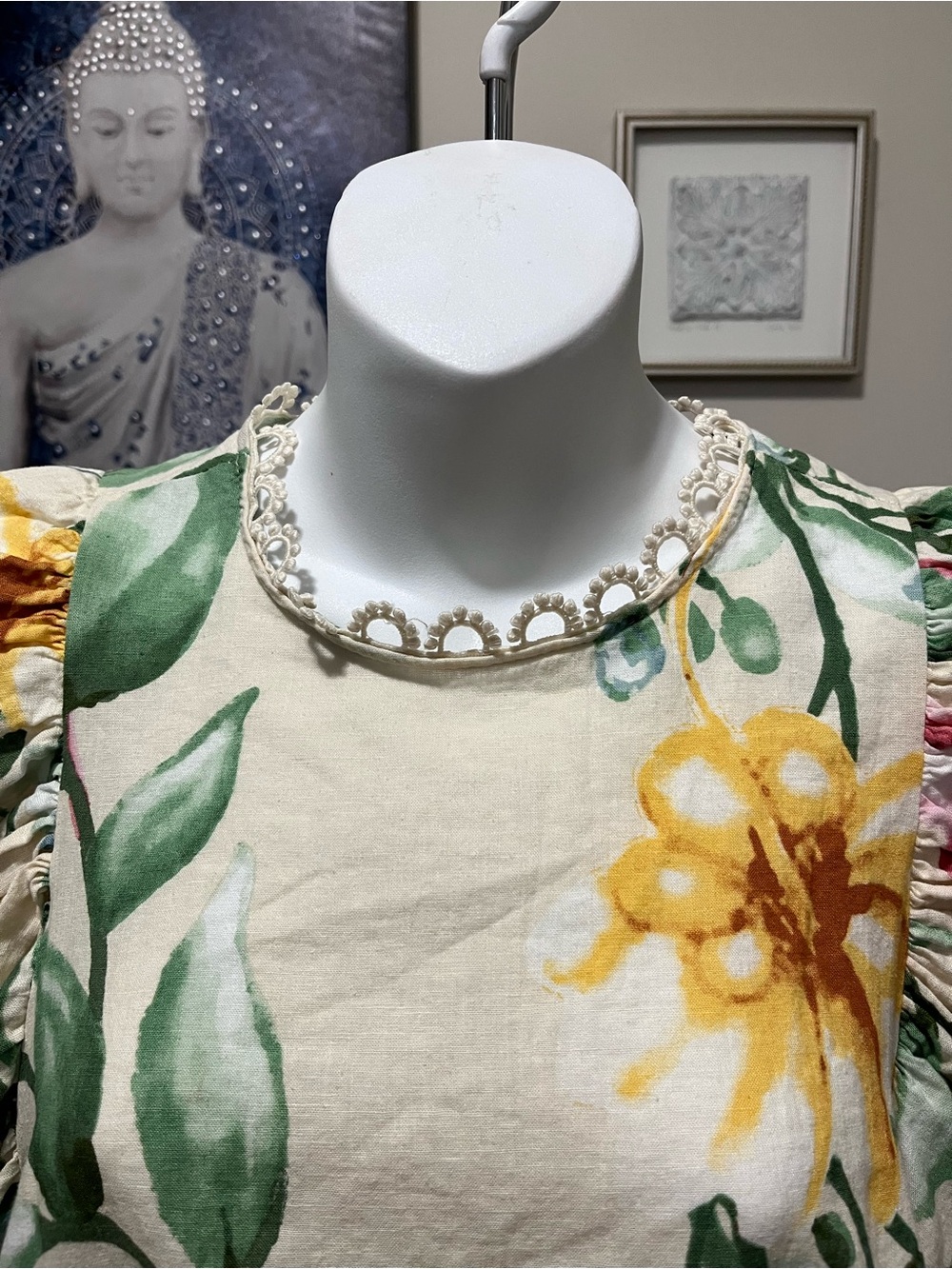 RACHEL Rachel Roy Floral Linen Blend Top - S - Picture 4 of 7